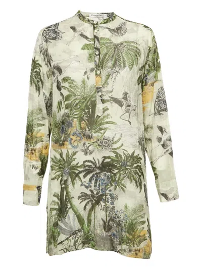 Pre-owned Dior All-over Print Tunic In Green