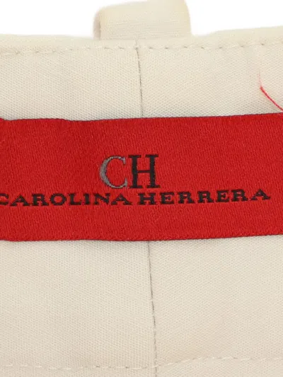 Pre-owned Carolina Herrera Wide-leg Trousers In White