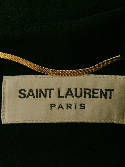 Pre-owned Saint Laurent Gathered-waist Mini Dress In Black