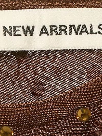 Pre-owned The New Arrivals Ilkyaz Ozel 2020s Rhinestone Ruched Maxi Dress In Brown