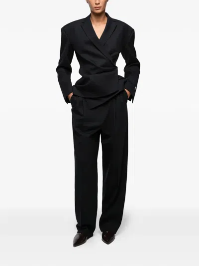 Anouki Pressed-crease Trousers In Blue