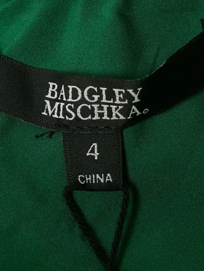 Pre-owned Badgley Mischka Ruffled Midi Dress In Green