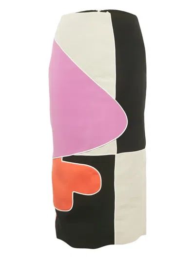 Pre-owned Roksanda Colour-block Pencil Skirt In Neutral