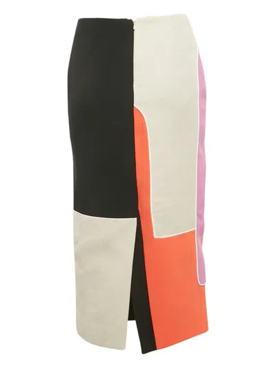 Pre-owned Roksanda Colour-block Pencil Skirt In Neutral