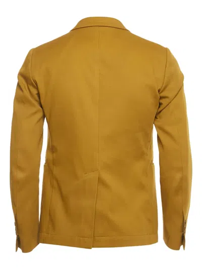 Pre-owned Dolce & Gabbana Cat-print Lined Blazer In Yellow