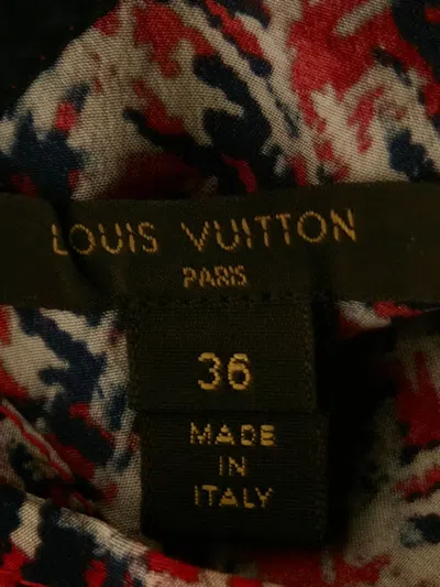 Pre-owned Louis Vuitton Abstract-print Silk Top In Red