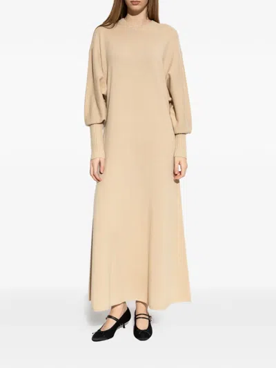 By Malene Birger Liv Ribbed Puff-sleeve Maxi Dress In Multi