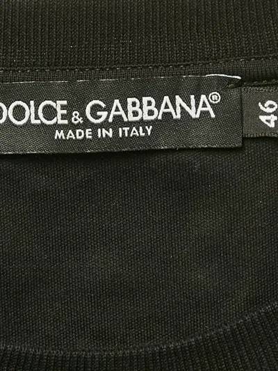 Pre-owned Dolce & Gabbana Logo-print Cotton Cropped T-shirt In Black