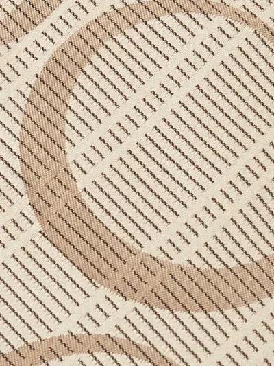 Pre-owned Emporio Armani 2000s Circle-pattern Silk Tie In Neutral