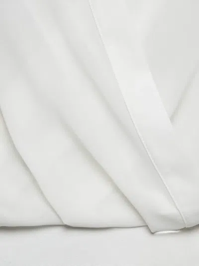 Pre-owned Elisabetta Franchi Chiffon Wrap-effect Bodysuit In White