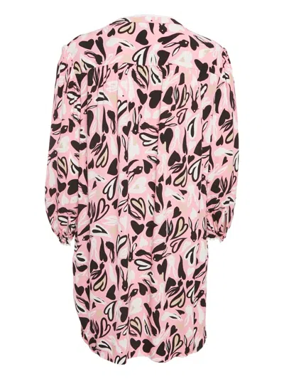 Pre-owned Diane Von Furstenberg Graphic-print Mini Dress In Pink