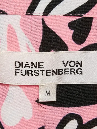 Pre-owned Diane Von Furstenberg Graphic-print Mini Dress In Pink