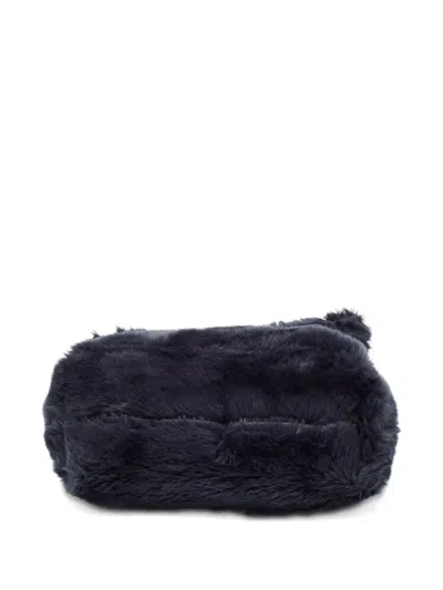 Pre-owned Furla Faux-fur Shoulder Bag In Blue