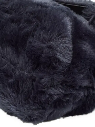 Pre-owned Furla Faux-fur Shoulder Bag In Blue