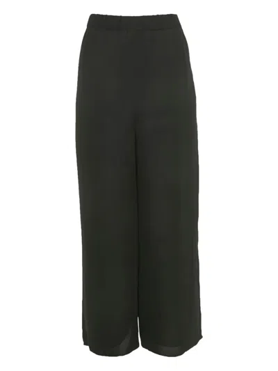 Pre-owned Theory Elasticated-waist Chiffon Trousers In Black
