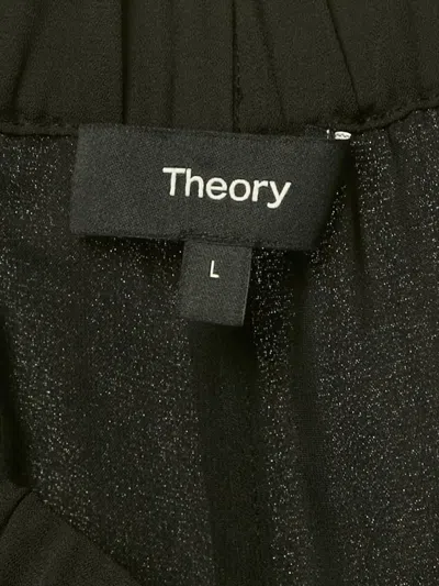 Pre-owned Theory Elasticated-waist Chiffon Trousers In Black