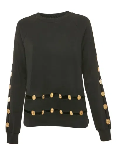 Pre-owned Balmain Coin-embellished Sweatshirt In Black