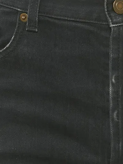 Pre-owned Saint Laurent 2010s Frayed-hem Denim Shorts In Black