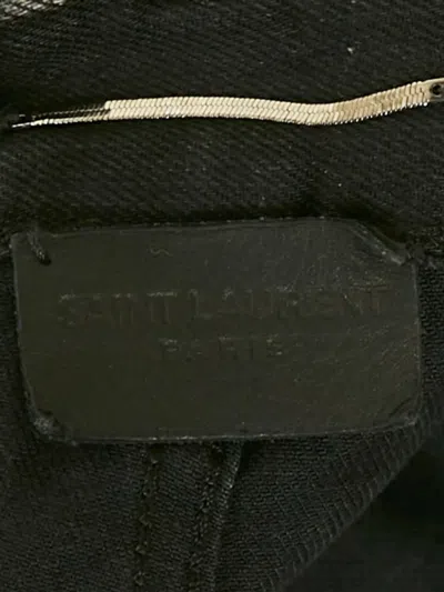 Pre-owned Saint Laurent 2010s Frayed-hem Denim Shorts In Black