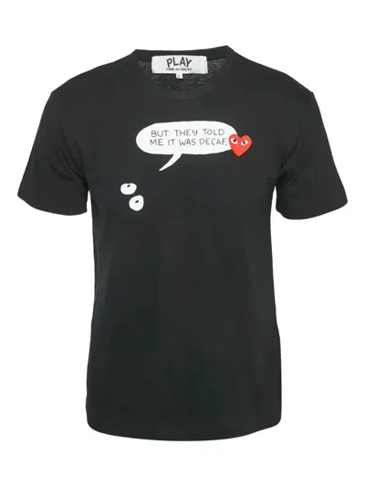 Pre-owned Comme Des Garçons 2000s Play Heart-print T-shirt In Black