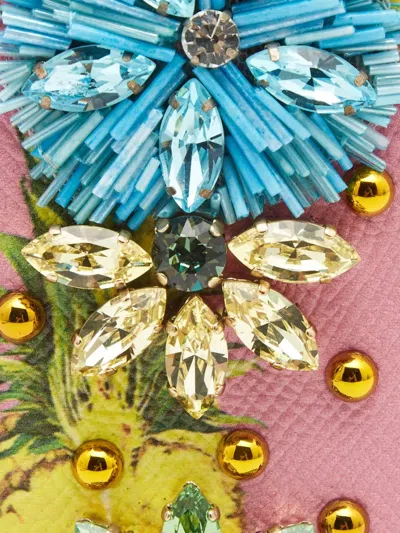 Pre-owned Dolce & Gabbana Crystal-embellished Iphone Case In Pink