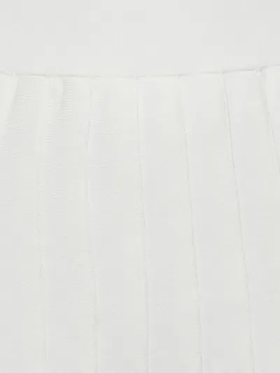 Pre-owned Sandro Rib-knit Pleated Skirt In White