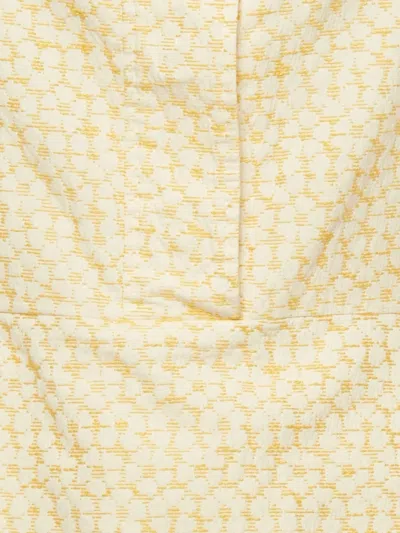 Pre-owned Carolina Herrera Floral Jacquard Mini Dress In Yellow