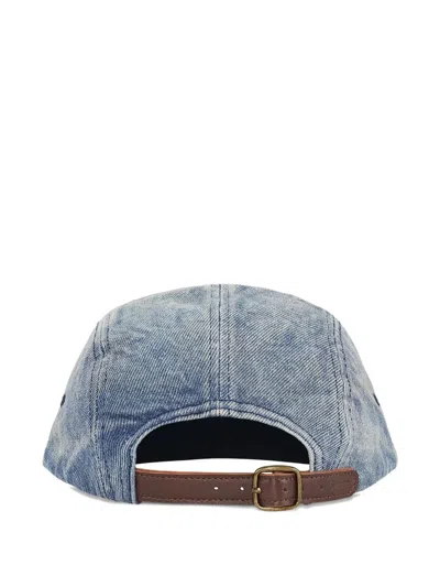 Supreme Washed Denim Cap In Blue