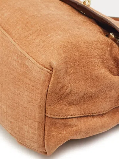 Pre-owned Mulberry Edie Textured Leather Tote Bag In Brown