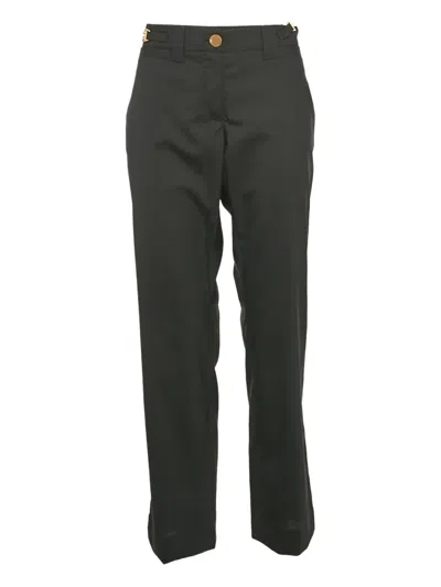Pre-owned Dolce & Gabbana Logo-plaque Trousers In Black