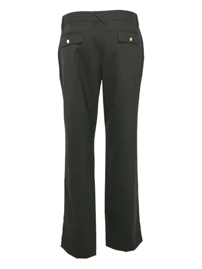 Pre-owned Dolce & Gabbana Logo-plaque Trousers In Black