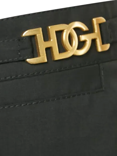 Pre-owned Dolce & Gabbana Logo-plaque Trousers In Black