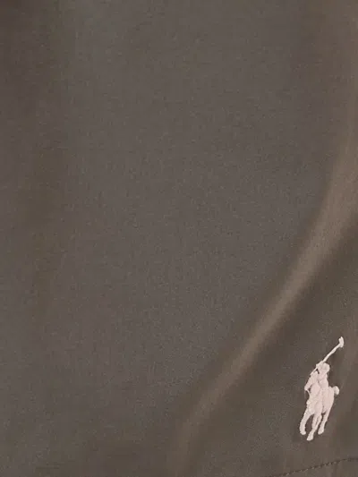 Pre-owned Polo Ralph Lauren Logo-embroidered Swim Shorts In Gray