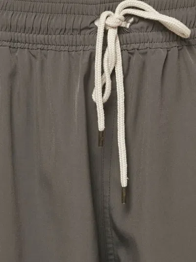 Pre-owned Polo Ralph Lauren Logo-embroidered Swim Shorts In Gray