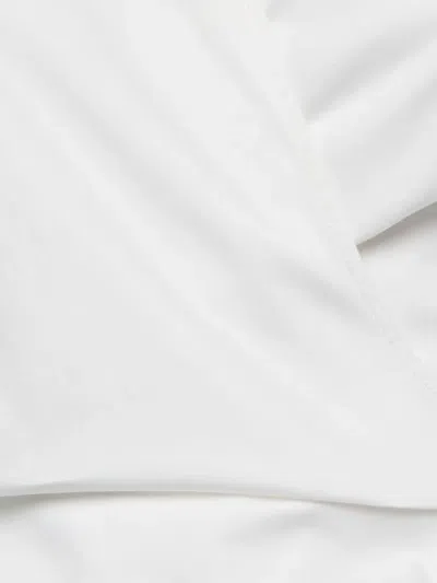 Pre-owned Elisabetta Franchi Wrap-design Blouse In White