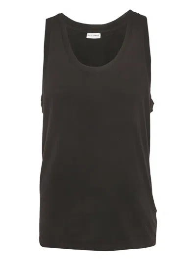 Pre-owned Dolce & Gabbana Scoop-neck Tank Top In Black