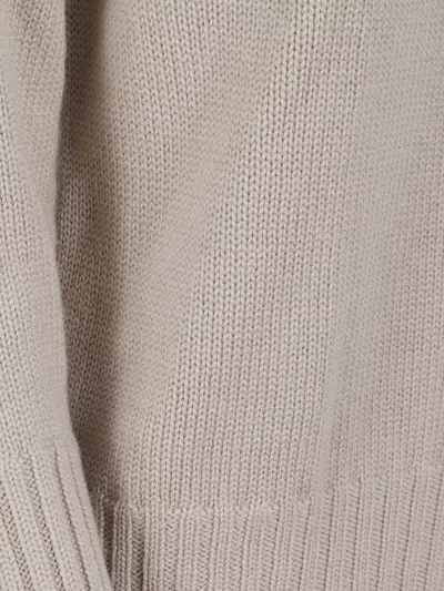 Drumohr Knit Sweater With Raglan Sleeves And Ribbed Hem In Neutral
