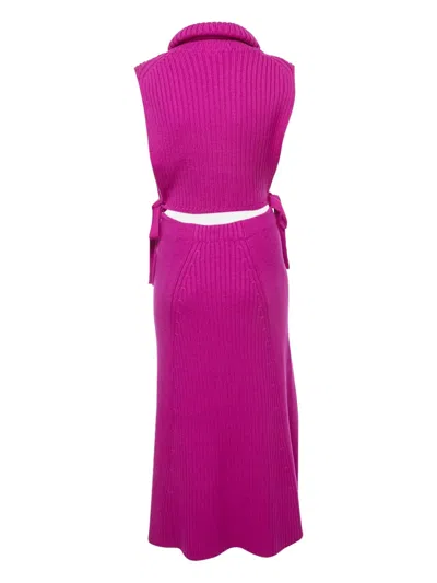 Pre-owned Kenzo Cable-knit Set In Pink