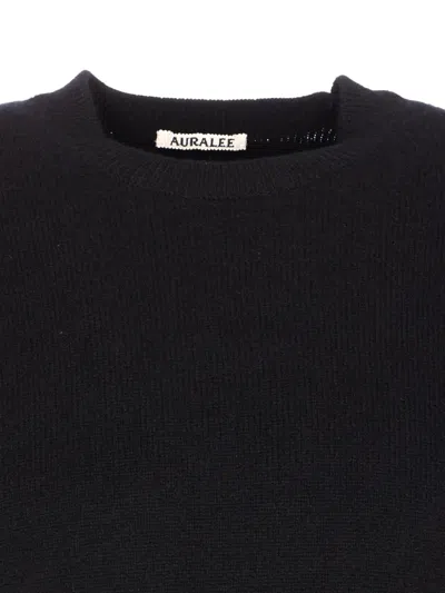Auralee Baby Crewneck Sweater Long Sleeves In Black