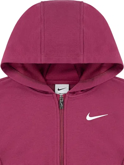 Nike Girls Np Essentials Zip Up Top In Burgundy