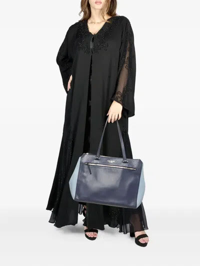 Pre-owned Kate Spade Two-tone Leather Tote Bag In Blue