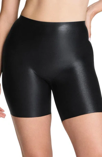 Spanx ® Shape™ Luxeshine Mid-thigh Short In Black