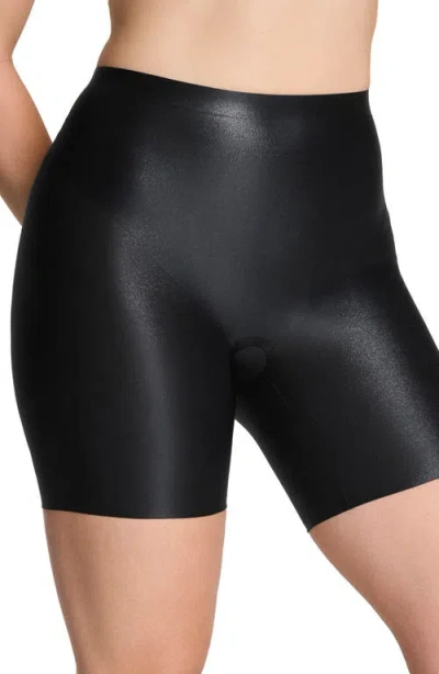Spanx ® Shape™ Luxeshine Mid-thigh Short In Black