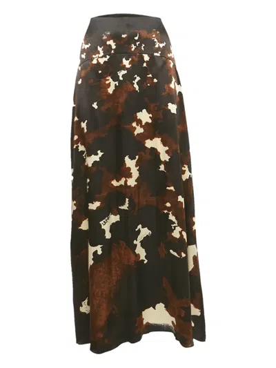 Pre-owned Roberto Cavalli Satin Maxi Skirt In Black