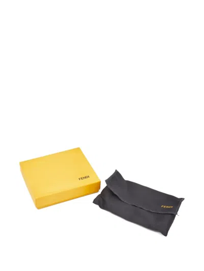 Pre-owned Fendi 2014 Zucchino Wallet In Black