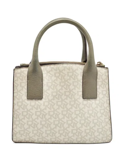 Pre-owned Dkny Logo-pattern Two-way Handbag In Gray