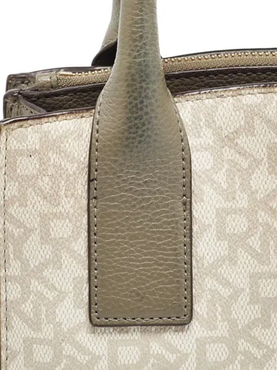 Pre-owned Dkny Logo-pattern Two-way Handbag In Gray