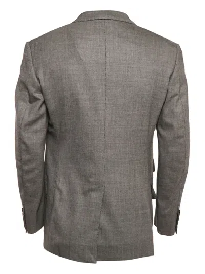 Pre-owned Tom Ford Flap-pocket Wool Blazer In Gray