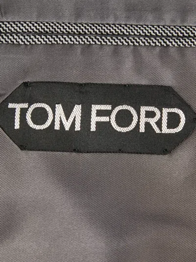 Pre-owned Tom Ford Flap-pocket Wool Blazer In Gray