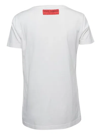 Pre-owned Dolce & Gabbana Logo-print Cotton T-shirt In White